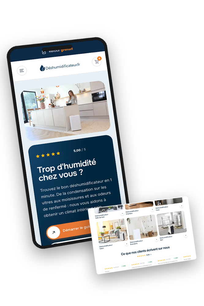 Déshumidificateur.fr op een telefoon
